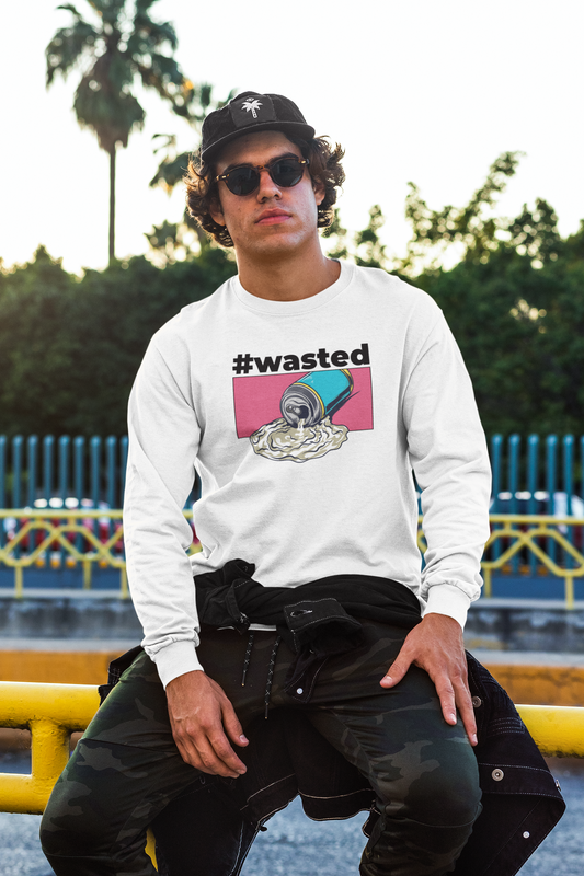 CABAS: WASTED Long Sleeve T-Shirt (White)