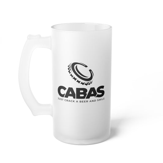 CABAS: THUNDER Frosted Glass Beer Mug (16oz)