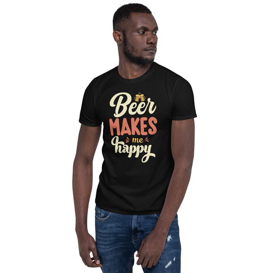 BEER = HAPPY Short-Sleeve Unisex T-Shirt