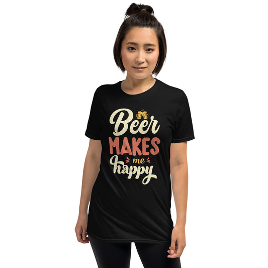BEER = HAPPY Short-Sleeve Unisex T-Shirt