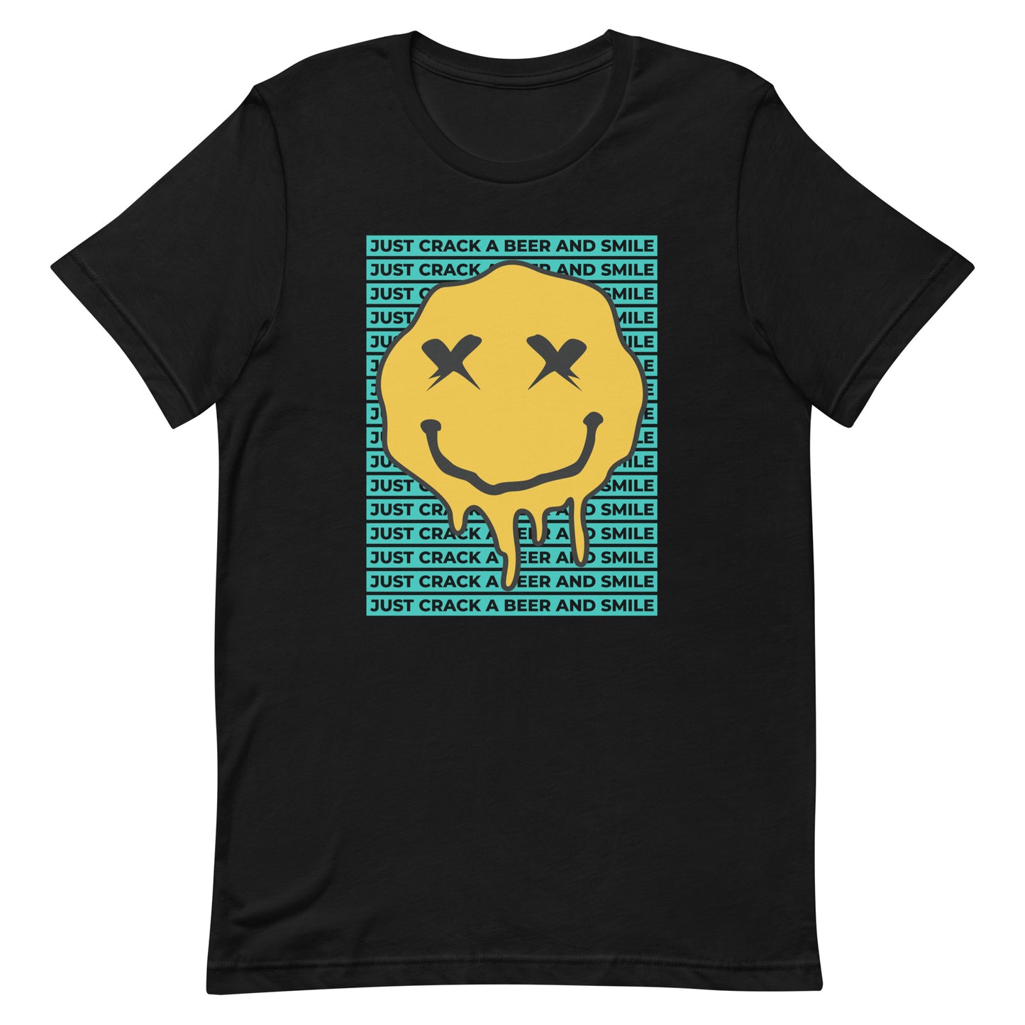 CABAS: SMILEY Men's T-Shirt (Black/Teal/Yellow)