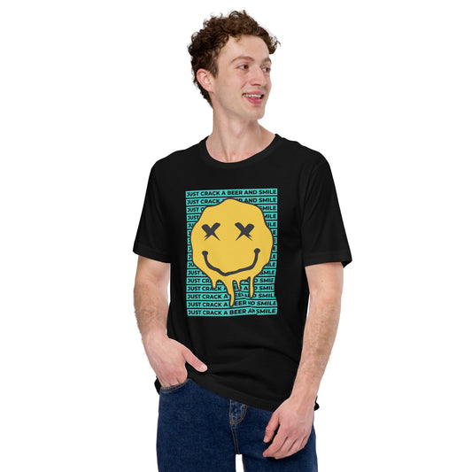 CABAS: SMILEY Men's T-Shirt (Black/Teal/Yellow)
