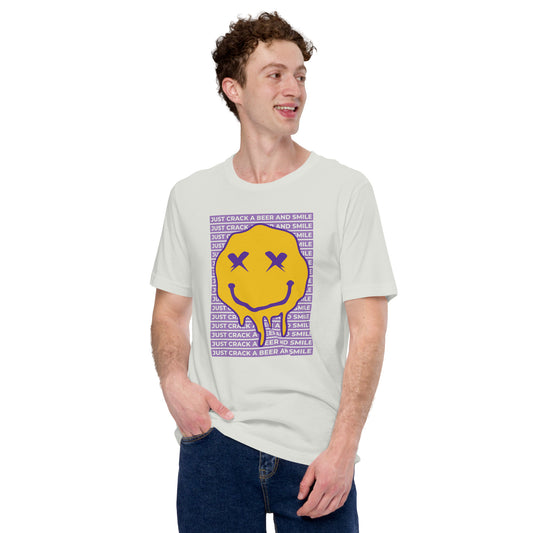 CABAS: SMILEY Men's T-Shirt (Purple/Yellow) Multiple Tee Colors