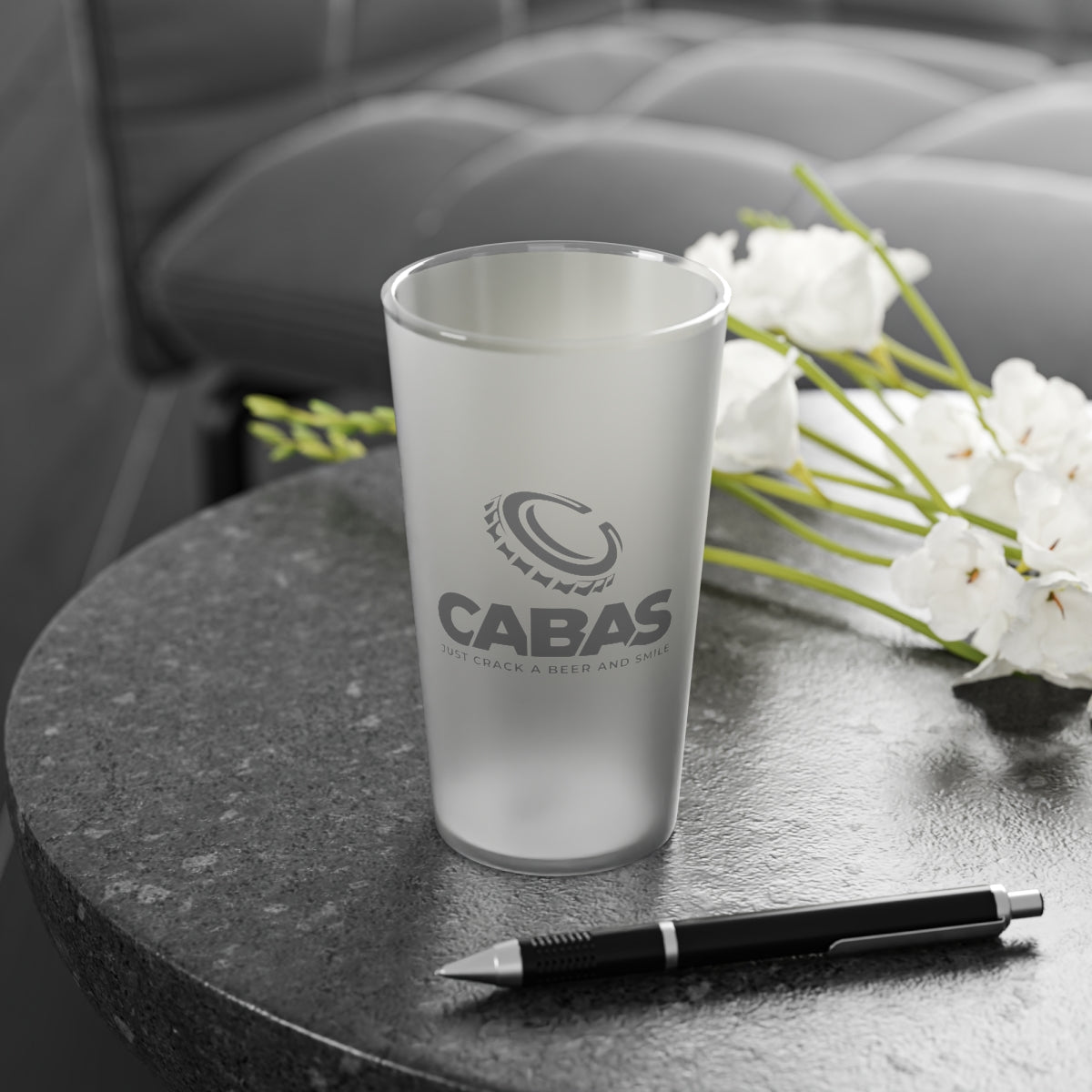 CABAS: CHEERS Frosted Pint Glass (16oz)