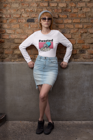 CABAS: WASTED Long Sleeve T-Shirt (White)