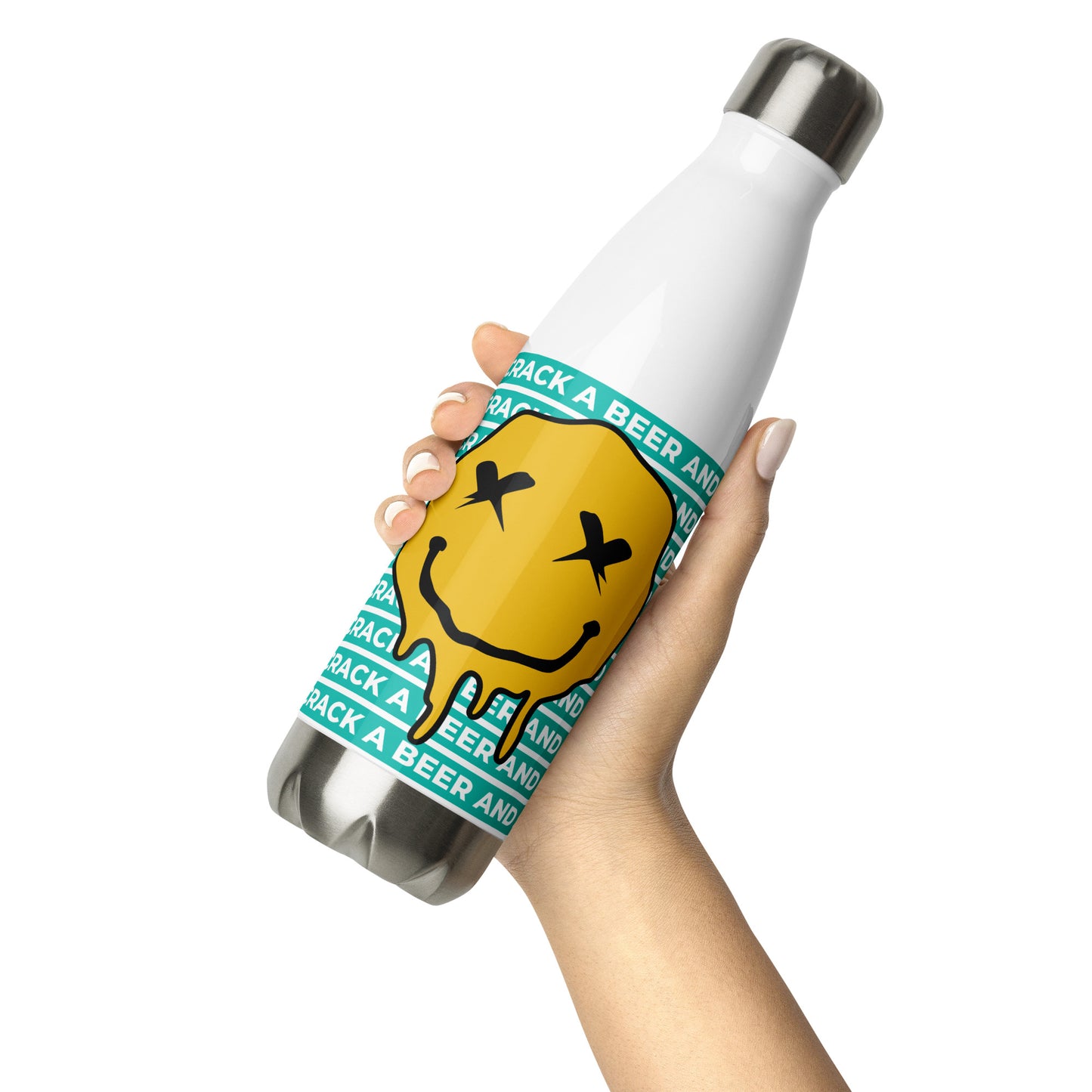 CABAS: DRUNK SMILE Stainless Steel Water Bottle (17oz)