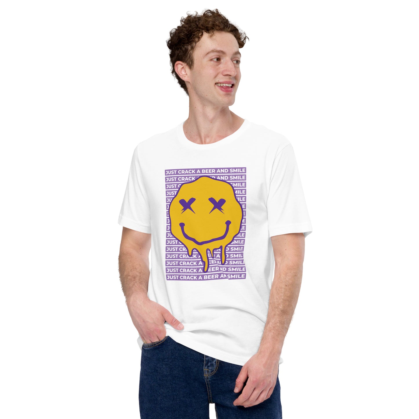 CABAS: SMILEY Men's T-Shirt (Purple/Yellow) Multiple Tee Colors
